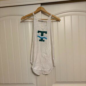 Tulane Green Wave Tank Top White Medium LnA Clothing Sheer Lightweight NWOT NEW